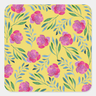 Sticker Carré Dessins de fleurs faciles