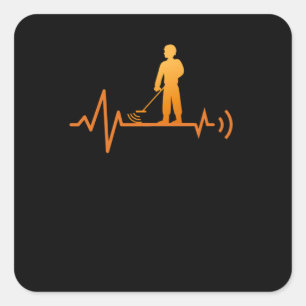 Sticker Carré Détectorisation Détecteur de métal Détecteur Tréso