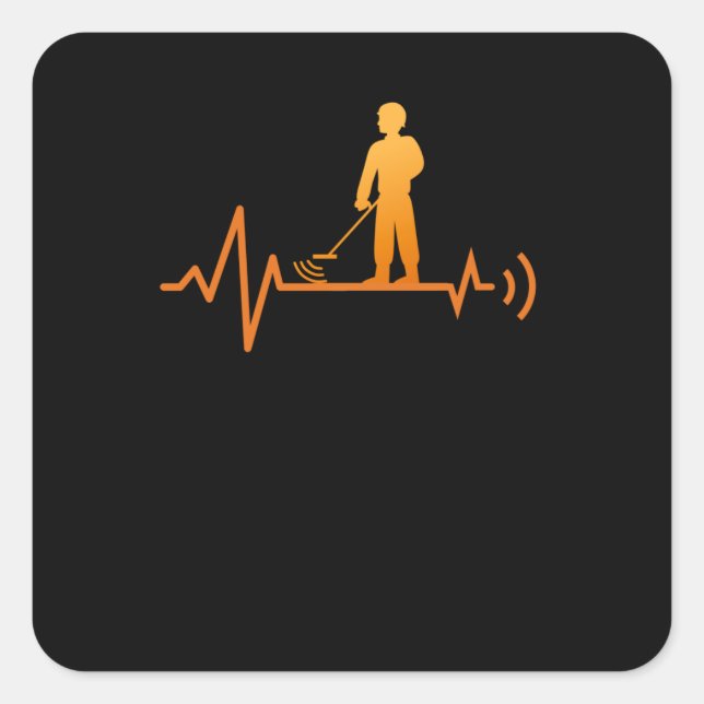 Sticker Carré Détectorisation Détecteur de métal Détecteur Tréso (Devant)