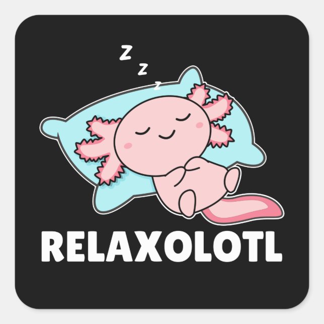 Sticker Carré Détente Axolotl Amateurs, Beaux Animaux Détente (Devant)