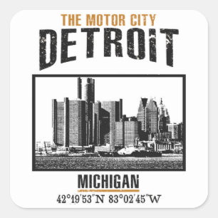 Sticker Carré Détroit