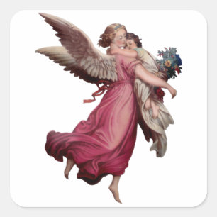 Sticker Carré Deux Angels à Flight