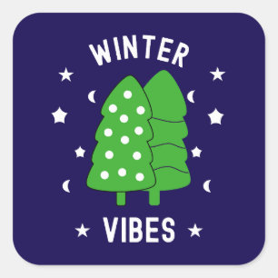 Sticker Carré Deux arbres Vibes hivernales