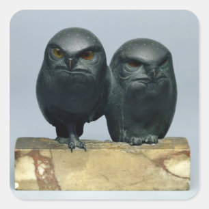 Sticker Carré Deux Chouettes, 1903-04