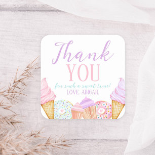 Sticker Carré DEUX Douce 2ème Anniversaire