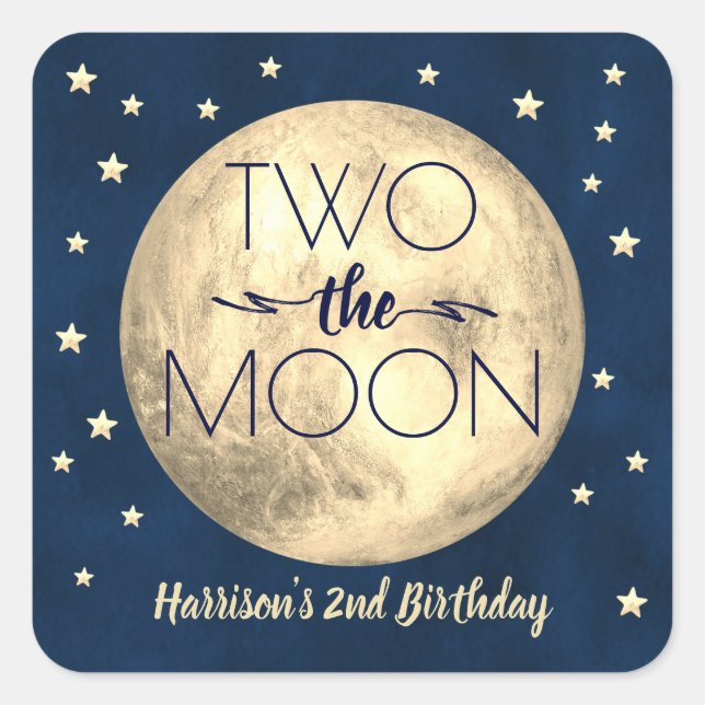 Sticker Carré Deux La Lune 2e Anniversaire (Devant)