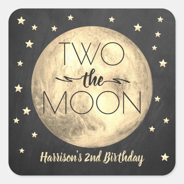 Sticker Carré Deux Lune 2e Anniversaire (Devant)