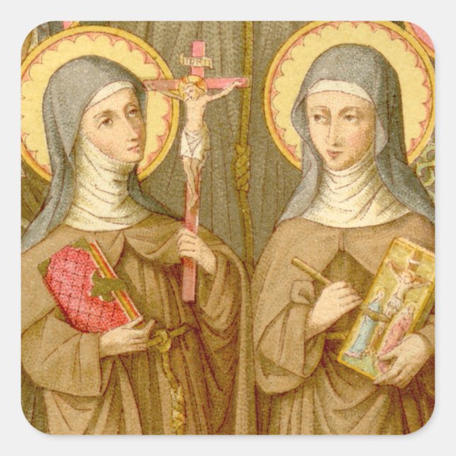 Sticker Carré Deux pauvres saints Clare (SAU 027) (Devant)