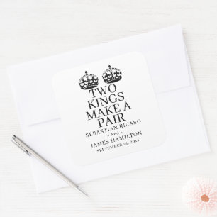 Sticker Carré Deux Rois Font Un Mariage Gay Pair