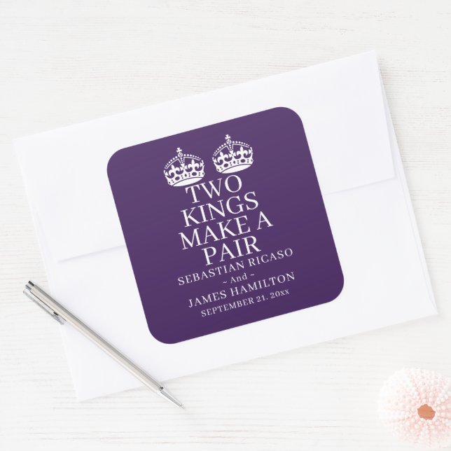 Sticker Carré Deux Rois Font Un Mariage Gay Pair (Enveloppe)