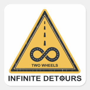 Sticker Carré Deux roues, détours infinis en cyclisme
