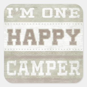 Sticker Carré Devis   Je suis un Camper heureux
