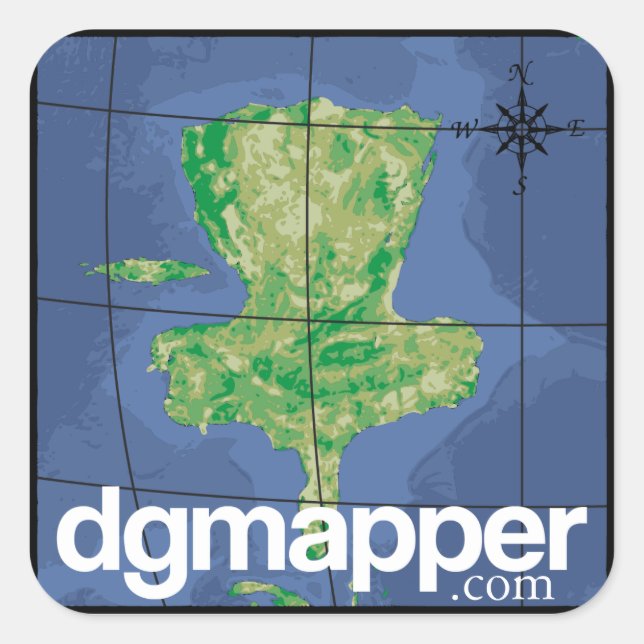 Sticker Carré DGMapper.com Feuille d'autocollants (Devant)