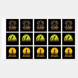 Sticker Carré d'Halloween multicolore