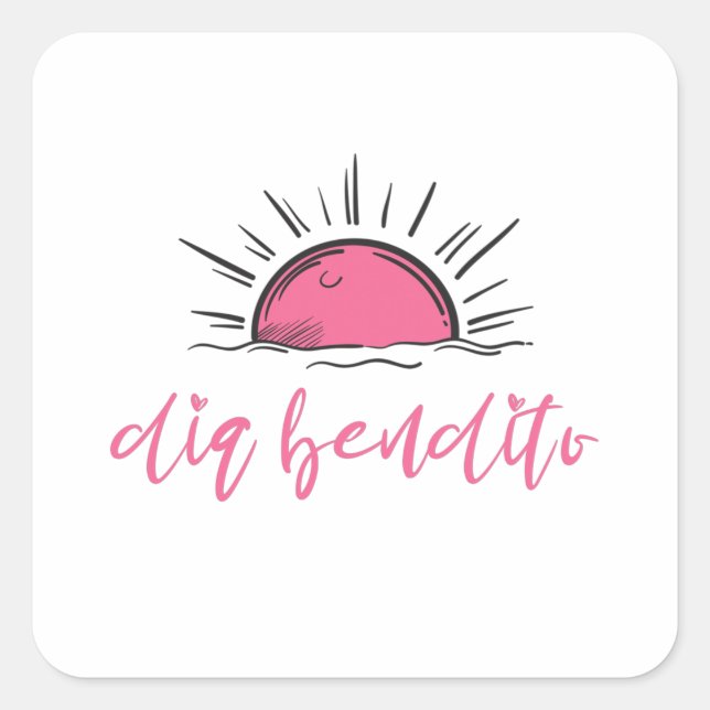 Sticker Carré Dia Bendito Ont Une Bonne Journée (Devant)