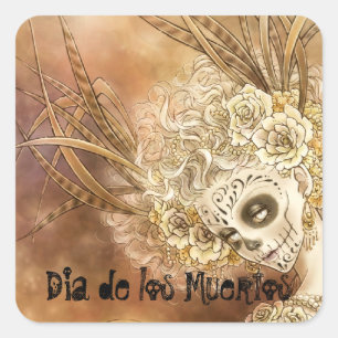 Sticker Carré Dia de los Muertos