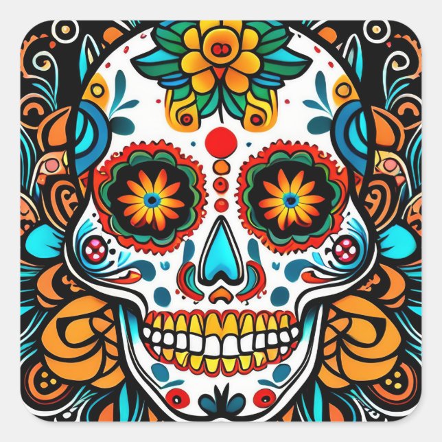 Sticker Carré Dia de los Muertos (Devant)