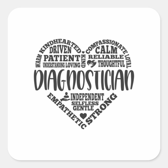 Sticker Carré Diagnostic, diagnostic scolaire (Devant)