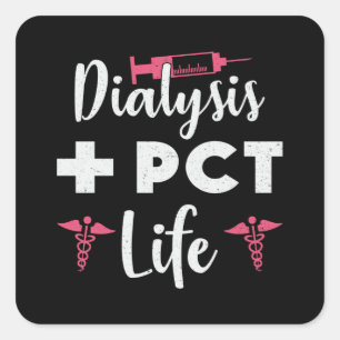 Sticker Carré Dialyse + PCT Vie Dialyse Technicien Néphrologie