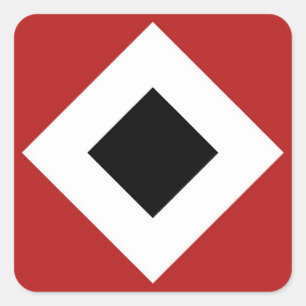 Sticker Carré Diamant noir, frontière blanche audacieuse sur le