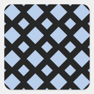 Sticker Carré Diamants bleus clairs sur noir