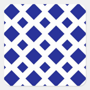 Sticker Carré Diamants de marine sur blanc