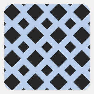 Sticker Carré Diamants noirs sur bleu-clair