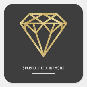 Sticker Carré Diamond d'or