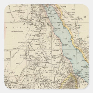 Sticker Carré Die Nillander - Atlas Carte du Nil