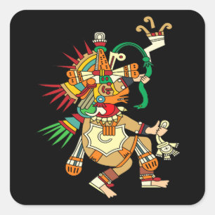 Sticker Carré Dieu aztèque Quetzalcoatl