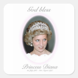 Sticker Carré Dieu Béni Princesse Diana