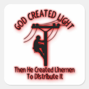Sticker Carré Dieu Créé Lumière - Drôle Bible, Conception Linema