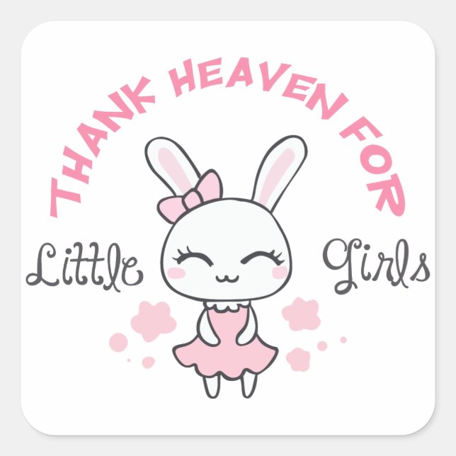 Sticker Carré Dieu merci pour les petites filles (Devant)