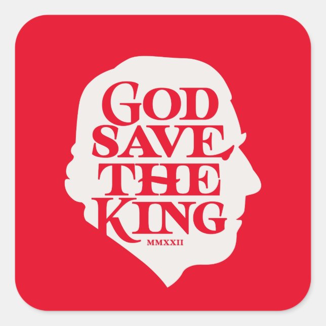 Sticker Carré Dieu sauve le roi (Devant)