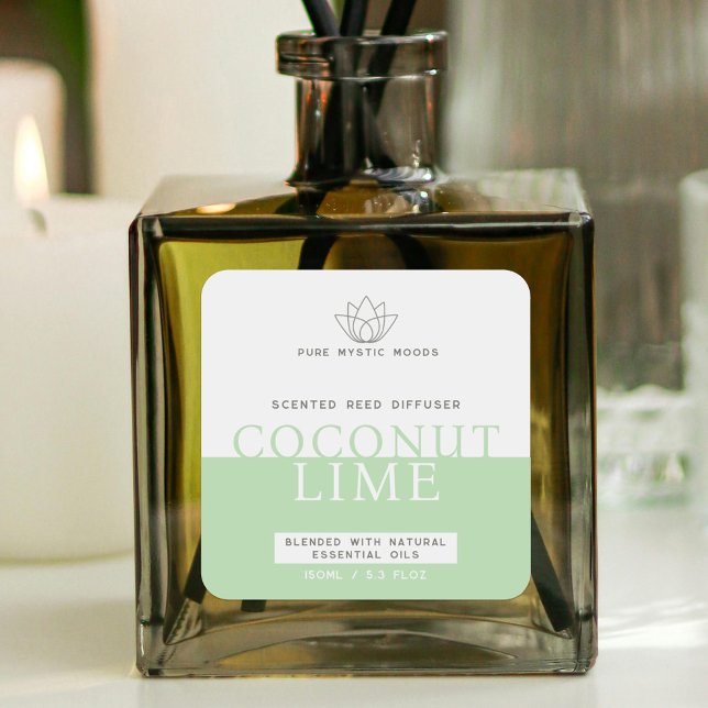 Sticker Carré Diffuseur de roseaux verts (Créateur téléchargé)