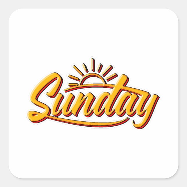STICKER CARRÉ DIMANCHE MEILLEUR ÉTÉ (Devant)
