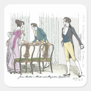 Sticker Carré Dîner, Jane Austen Pride et Préjugés