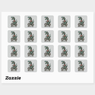 Sticker Carré Dino en déplacement
