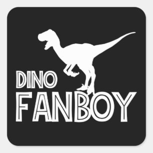 Sticker Carré Dino Fanboy - Dinosaur Lover