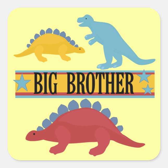 Sticker Carré Dinosaur Big Brother (Devant)