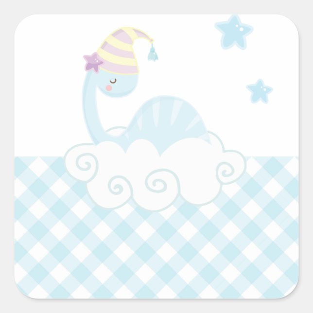 Sticker Carré Dinosaur Dormir (Devant)