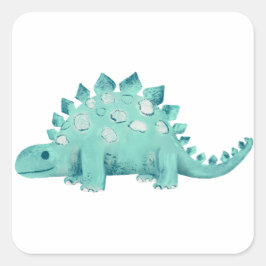 Sticker Carré Dinosaur Stegosaurus