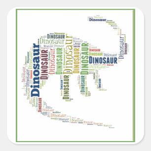 Sticker Carré Dinosaur Word Art