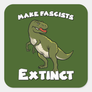 Sticker Carré Dinosaure rétro mignon - Faire disparaître les fas