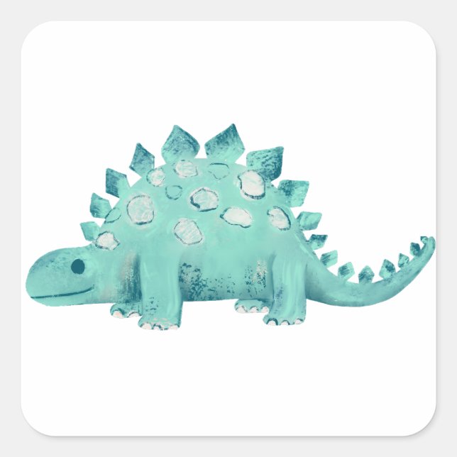 Sticker Carré Dinosaure Stégosaure (Devant)