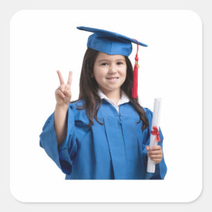 Sticker Carré Diplômé 2026, Ventilateur de diplômé, Grandes tête