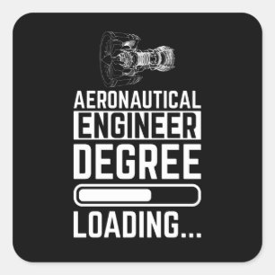 Sticker Carré Diplôme d'ingénieur aéronautique Chargement