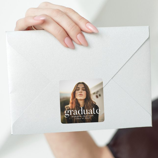 Sticker Carré Diplôme photo moderne (Créateur téléchargé)