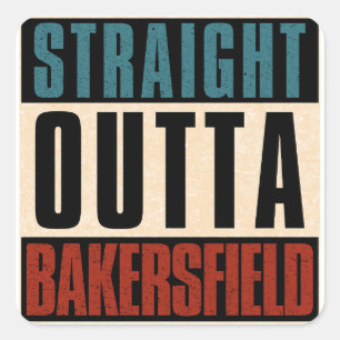 Sticker Carré Direct en direction de Bakersfield Californie CA