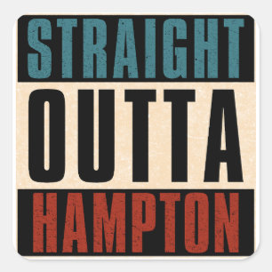 Sticker Carré Direct Outta Hampton Virginia VA